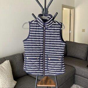 Blue and White Striped Vest